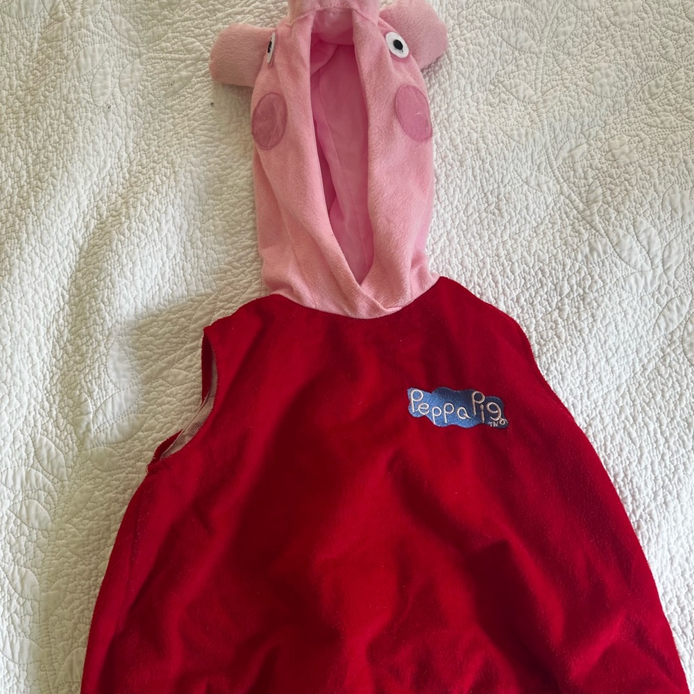 Peppa Pig Red and Pink Hooded Outfit